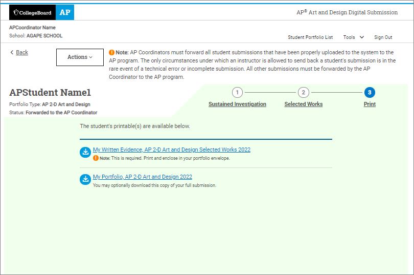Print Student Portfolio Submissions – AP Central | College Board